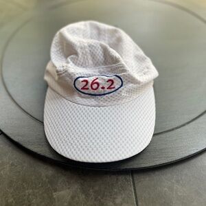 White Running Cap with 26.2 Embroidery
